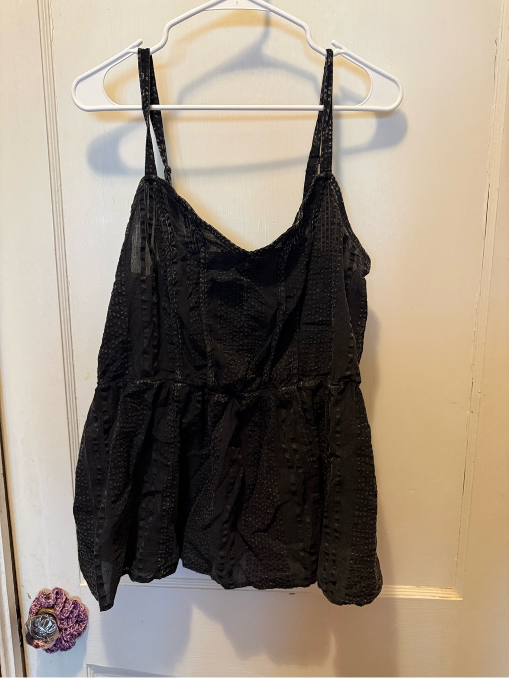 Torrid Mineral Wash Black Spaghetti Strap Peplum Top